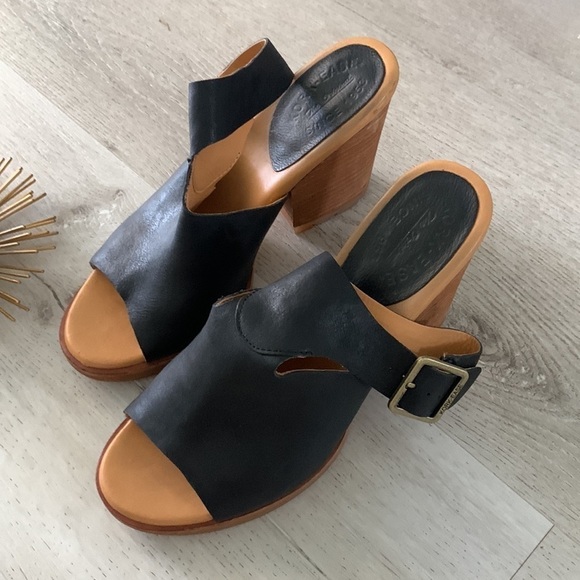 Kork-Ease‎ Linden Black Leather T-Strap Slingback Block Heel Womens SIZE 11 M - Picture 10 of 11